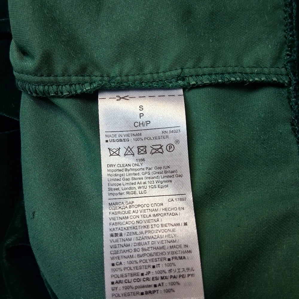 GAP Emerald Velvet Mini Dress Women Size S - Picture 10 of 16